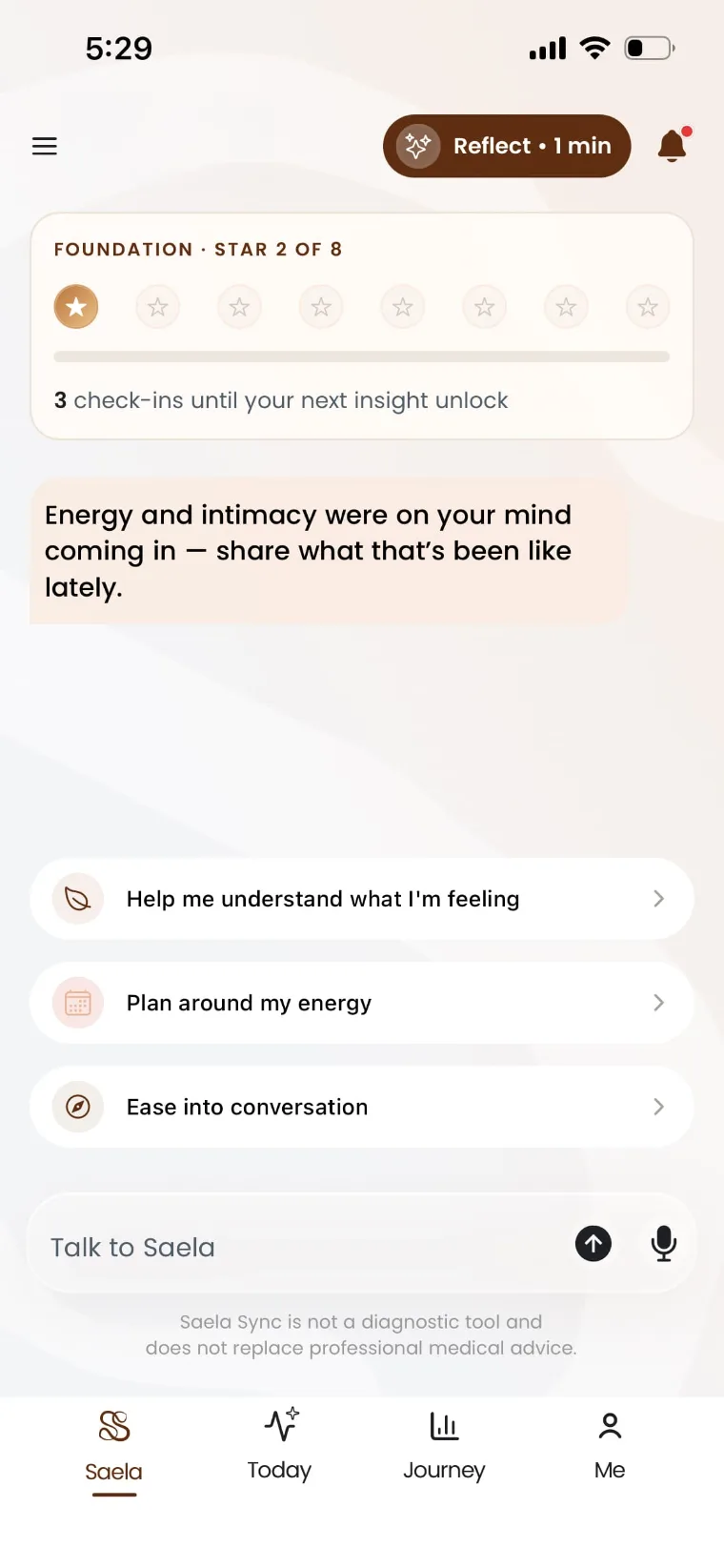 Reflect check-in
